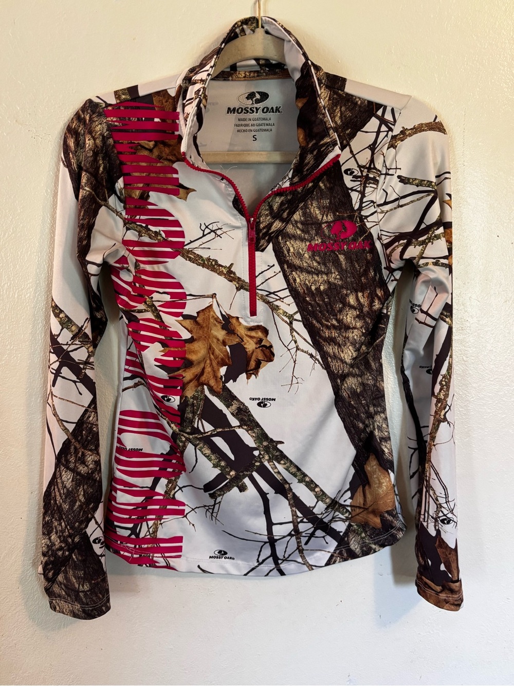 Mossy Oak Camo Jacket with Pink Trim and Logo